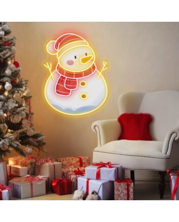 Brighten Your Festive Season: Snowman Sparkle Led Uv Neon Sign for Home, Office, and Holiday Celebrations