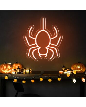 Light Up Your Halloween Festivities with the Spider Halloween Neon Sign - Perfect for Home, Bars, and Hauntingly Stylish Events!