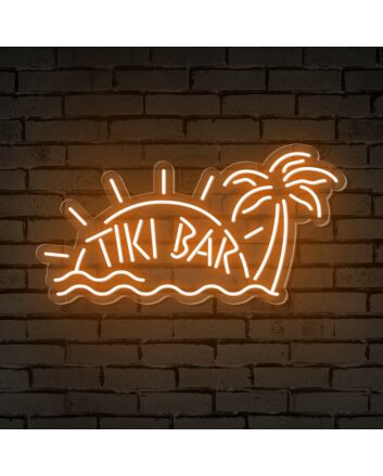 Brighten Your Beach Themed Tiki Bar, Summer Parties, and Wedding Receptions with the Tiki Bar Words Beach Theme Neon Sign.