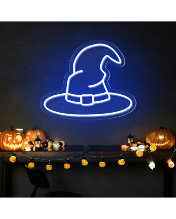 Brighten Up Your Home, Office, or Halloween Event with the Enchanting Wizard Magic Hat Neon Sign.