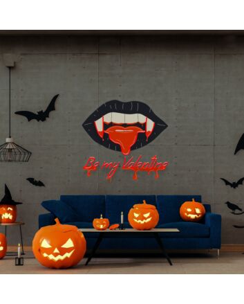 Add Romantic Ambiance to Your Living Room, Wedding, or Valentine&#039;s Day Celebration with Be My Valentine Led Uv Neon Sign Wall Art.