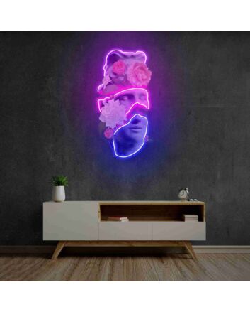 Brighten Your Spaces: Flowers In Head Led Uv Neon Sign for Enchanting Home, Office, and Event Ambiance.