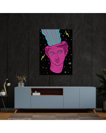 Transform Your Space: Head Of Acid Ancient Led Uv Neon Sign for Home Decor, Office Vibes, and Bar Ambiance.