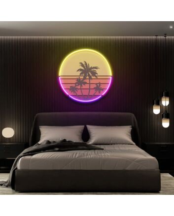 Brighten Up Your Space: From Home to Office, Store, or Wedding - Sunset Retro Led Uv Neon Sign Custom Decor Adds a Unique Touch