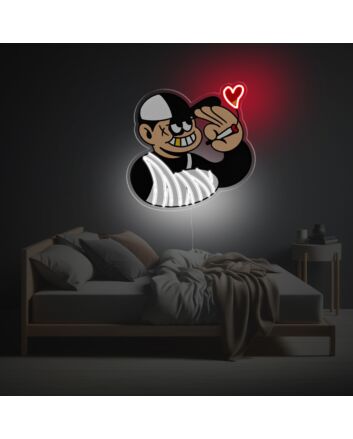 Brighten Your Space: Hurted Bad Boy LED Neon Acrylic Artwork Perfect for Bars, Game Rooms, and Edgy Home Decor.