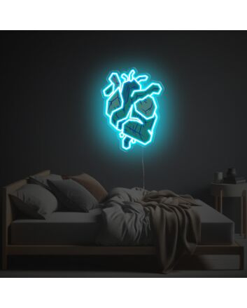 Add a Glowing Touch to Your Bar, Bedroom, or Wedding with Ice Human Heart LED Neon Acrylic Artwork.