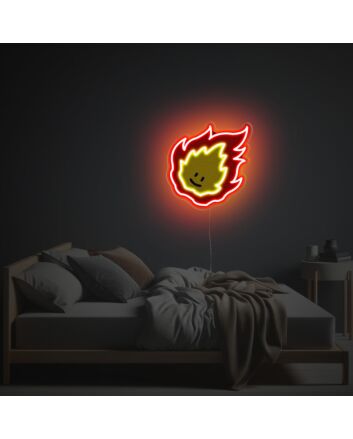 Brighten Up Your Child's Bedroom or Birthday Bash with Little Cute Smily Fire Boy LED Neon Acrylic Artwork.