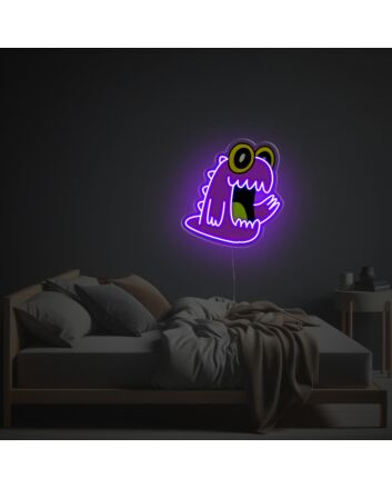 Brighten Up Your Child's Room or Next Birthday Bash with Little Purple Monster LED Neon Acrylic Artwork.