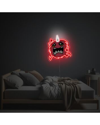 Brighten Up Your Bar, Office, or Bedroom with the Unique Little Red Crying Monster LED Neon Acrylic Artwork.