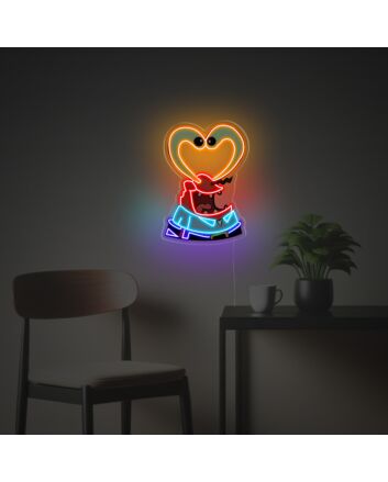 Brighten Up Your Bar and Wedding Ambiance with Mr Crab Heart Shaped Eyes LED Neon Acrylic Artwork.