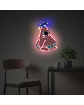 Brighten Up Your Nursery or Themed Birthday Celebrations with Patrick Star Baby Version LED Neon Acrylic Artwork.