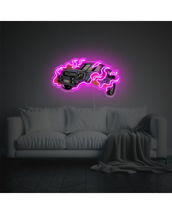 Enhance Your Bar or Auto Showroom's Ambiance with Purple Flame Benz G-Class SUV LED Neon Acrylic Artwork.