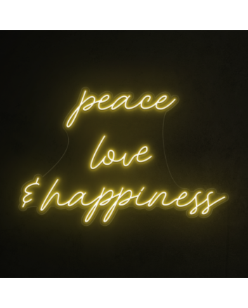Peace, Love &amp; Happiness Neon Sign