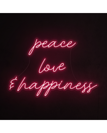Peace, Love &amp; Happiness Neon Sign