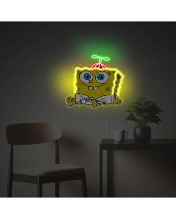 Brighten Up Your Kid's Room, Play Areas, or Birthday Celebrations with Spongebob Baby Version LED Neon Acrylic Artwork.