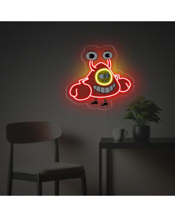 Bring whimsy to your bar or child's bedroom with Spongebob In Mr Crab Suit LED Neon Acrylic Artwork.