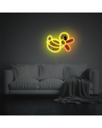 Brighten Up Your Child's Room, Play Area, or Birthday Celebrations with the Charming Yellow Duck Shaped Balloon LED Neon Acrylic Artwork.