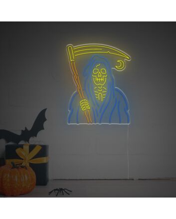 Elevate Your Halloween Decor or Themed Events with the Grim Reaper LED Neon Sign.