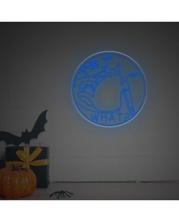 Spookify Your Space: Halloween Cat With Knife LED Neon Sign for Home, Office, and Themed Parties
