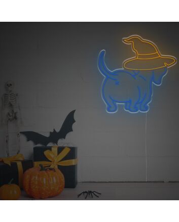 Bring Spooky Fun to Your Home, Office, or Halloween Party with the Halloween Dachshund Butt LED Neon Sign