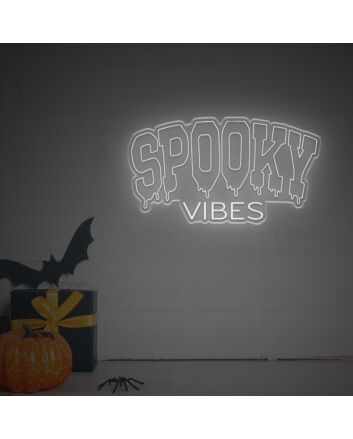 Brighten Up Your Bar, Halloween Party, or Home with the Melting Spooky Vibes LED Neon Sign.