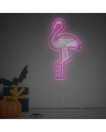 Brighten Your Space: Skeletal Flamingo LED Neon Sign, Perfect for Bars, Weddings, and Eclectic Home Decor.