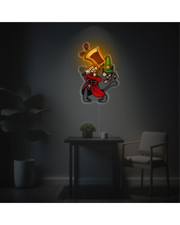 Brighten Up Your Space: Axe-Wielding Wolf LED Neon Acrylic Artwork Perfect for Home Decor, Bars, and Gaming Rooms.