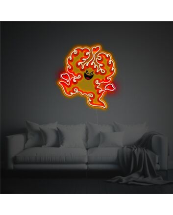 Enhance your bar, office, or game room ambiance with Crazy Fire Guy LED Neon Acrylic Artwork.