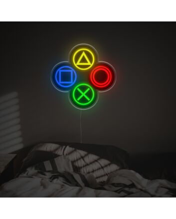 Elevate your game room, bar, or teen's bedroom with the vibrant Gamepad Buttons Signs LED Neon Acrylic Artwork.