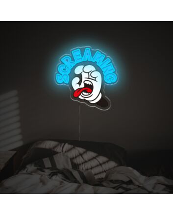 Brighten Up Your Bar or Game Room with the Enthralling Screaming With Freaking Hand LED Neon Acrylic Artwork.