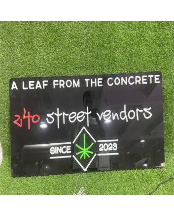 Brighten Up Your Bar, Storefront, or Urban Chic Wedding with A Leaf From The Concrete 240 Street Vendors UV Print LED Neon Sign.