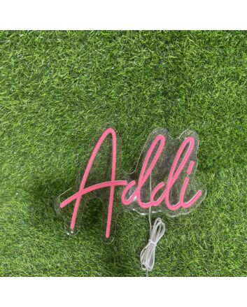 Light Up Your Special Moments: Addi Pink LED Neon Sign for Weddings, Home Decor, and Celebration Ambiences