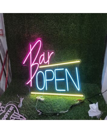 Brighten Up Your Bar, Office, or Wedding Ambiance with the Bar Open Custom LED Neon Sign.