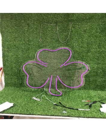 Brighten Up Your Space: Clover Purple LED Neon Sign for Home Decor, Bars, and Weddings
