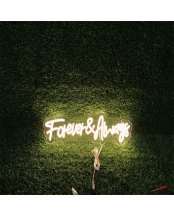 Brighten Up Your Wedding, Anniversary, or Romantic Evenings with the Forever And Always White LED Neon Sign.