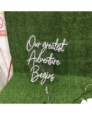 Brighten Your Wedding and Home Decor with Our Greatest Adventure Begins LED Neon Sign.