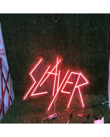 Brighten up your bar, office, and special events with the Slayer Red Custom LED Neon Sign.