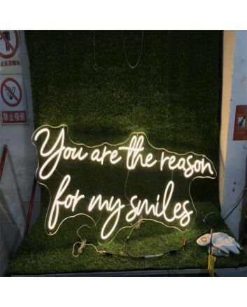 Brighten Your Special Moments: From Weddings to Home Decor with the You Are The Reason For My Smiles White Custom LED Neon Sign