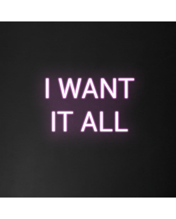 &#39;I Want It All&#39; Neon Sign