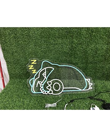 Brighten Up Your Game Room, Kids Room, or Party Space with the Sleeping Snorlax Custom LED Neon Sign