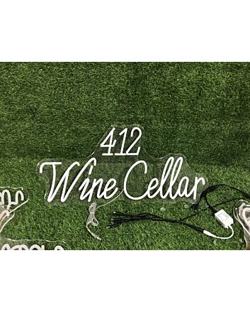 Enhance Your Wine Cellar, Bar, or Wedding Ambiance with the 412 Wine Cellar Yellow Neon Sign.