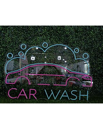 Brighten Your Garage, Bar, or Auto Shop Ambiance with the Car Wash LED Neon Sign.