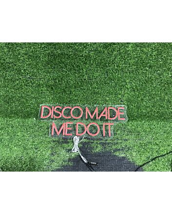 Elevate Your Bar, Wedding, or Party Ambiance with the Disco Made Me Do It Red LED Neon Sign.