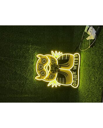 Elevate Your Bar, Office, or Party Ambiance with the Drink Weird UV Print LED Neon Sign.