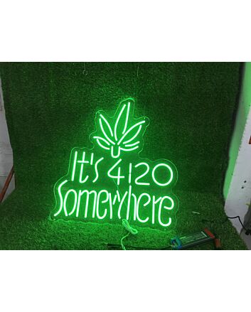 Brighten Up Your Bar, Home, or Celebratory Events with the Its 4120 Somewhere Green Leaf LED Neon Sign.