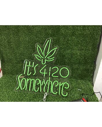 Brighten Up Your Bar, Home, or Celebratory Events with the Its 4120 Somewhere Green Leaf LED Neon Sign.