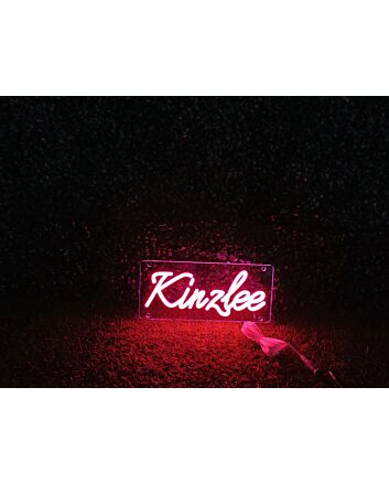 Brighten Your Space: Kinzlee Red LED Neon Sign - Perfect for Home Decor, Bars, and Romantic Evenings.