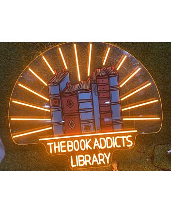 Brighten Your Reading Nook, Office, or Storefront with The Book Addicts Library UV Print LED Neon Sign.