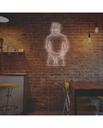 Brighten Up Your Bedroom or Add a Playful Touch to Your Bar with the Sexy Boy With Halo LED Neon Sign.