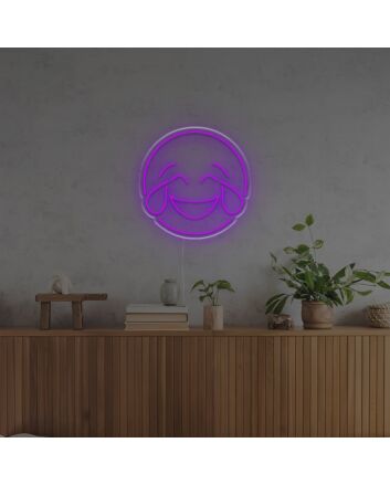 Brighten Up Your Space: Tear Of Joy Emoji LED Neon Sign, Perfect for Home Decor, Office Cheer, and Fun Parties.